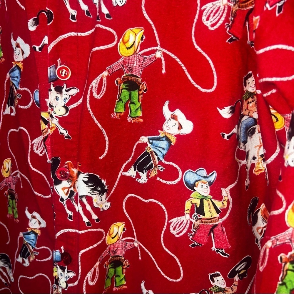 The Cat’s Pajamas retro western print night shirt size medium - Picture 4 of 11